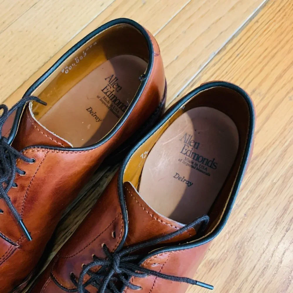 Allen Edmonds Mens Delray Oxford Leather Dress Shoes Size 7.5 D